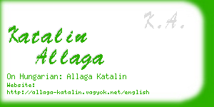 katalin allaga business card